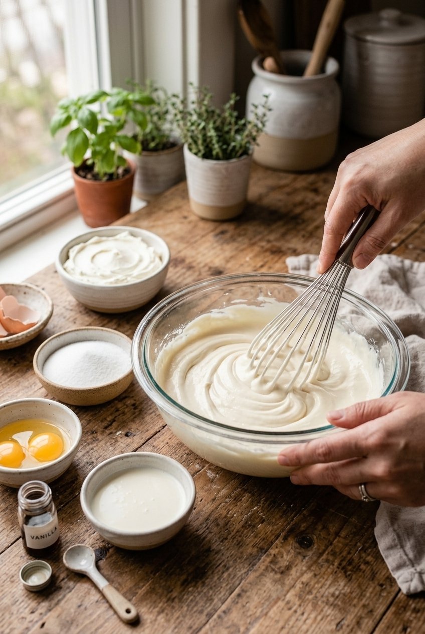 Preparing the Creamy Cheesecake Filling