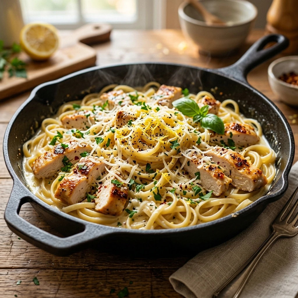 How to Make Lemon Garlic Butter Chicken Parmesan Linguine