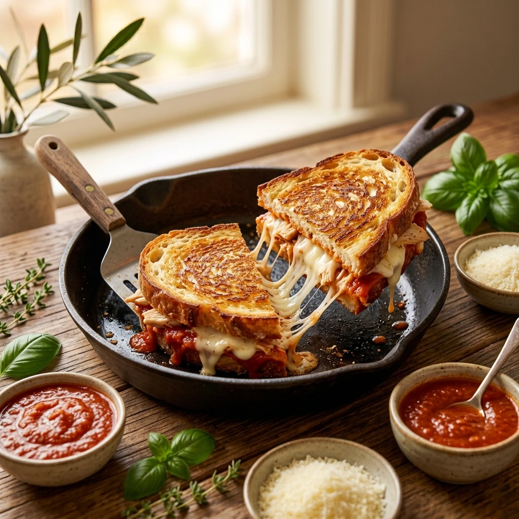 How to Make Lazy Chicken Parmesan Grilled Cheese