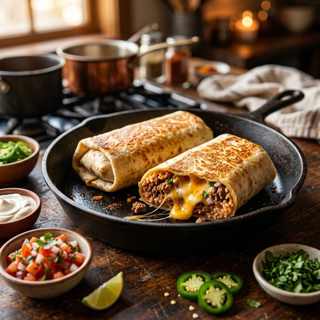 How to Make Cheesy Beefy Burritos