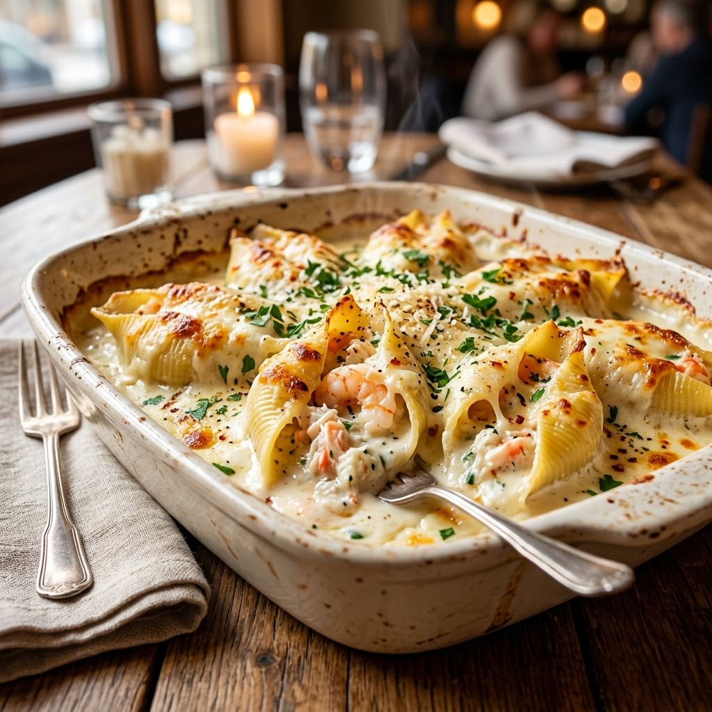 How to Make Creamy Seafood Stuffed Shells