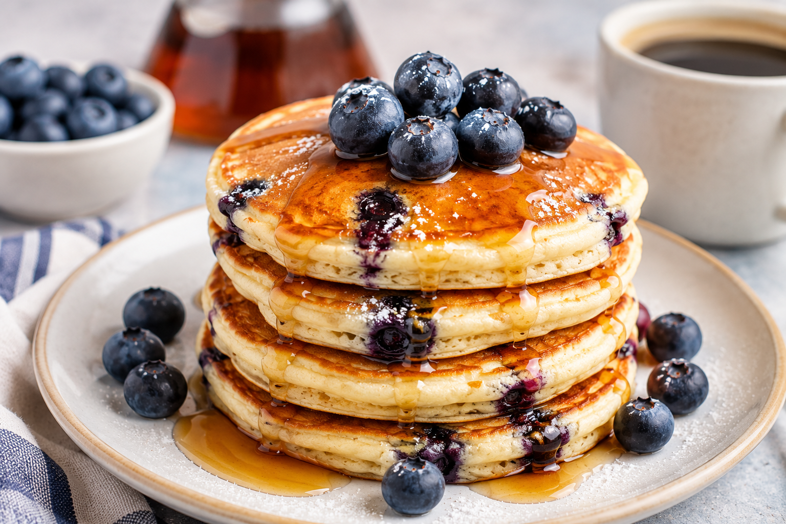 Fluffy Blueberry Pancakes Recipe – Easy Breakfast for the Family