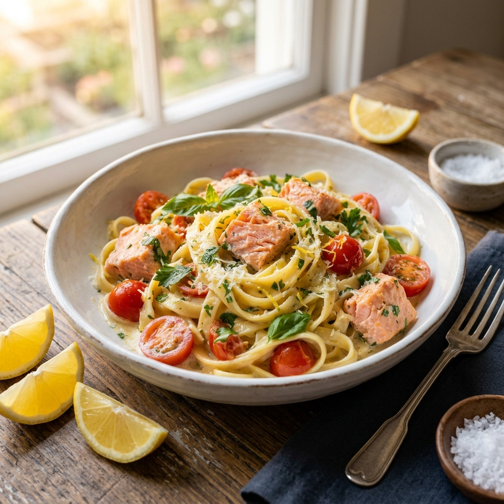 Creamy Lemon and Fresh Tomato Salmon Pasta: Easy and Delicious Pasta Ideas for Any Night